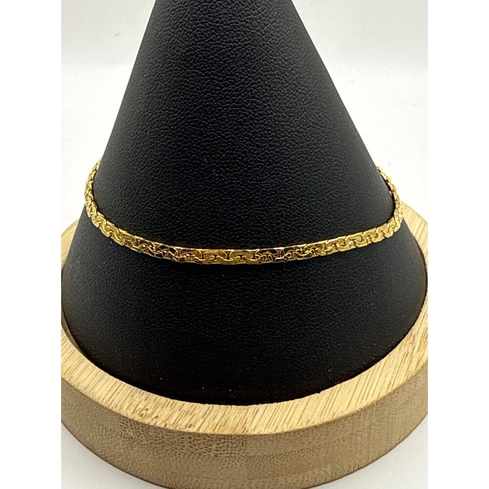 14K Gold Plated Byzantine Chain Bracelet Minimalist Aesthetic Stackable Jewelry